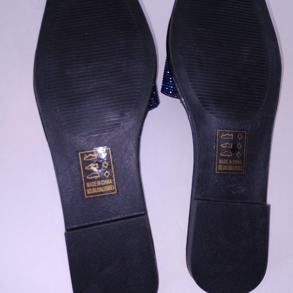 Qupid Rainbow Sandals Rhinestone Slides Various Sizes NIB - Picture 6 of 16